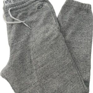 Hollister Women’s Gray Fleece Jogger Sweatpants Pockets Drawstring – Small